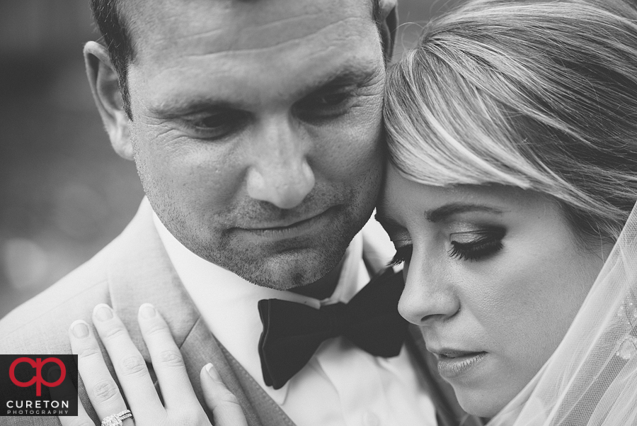 High fashion pose of a bride and groom at their wedding.