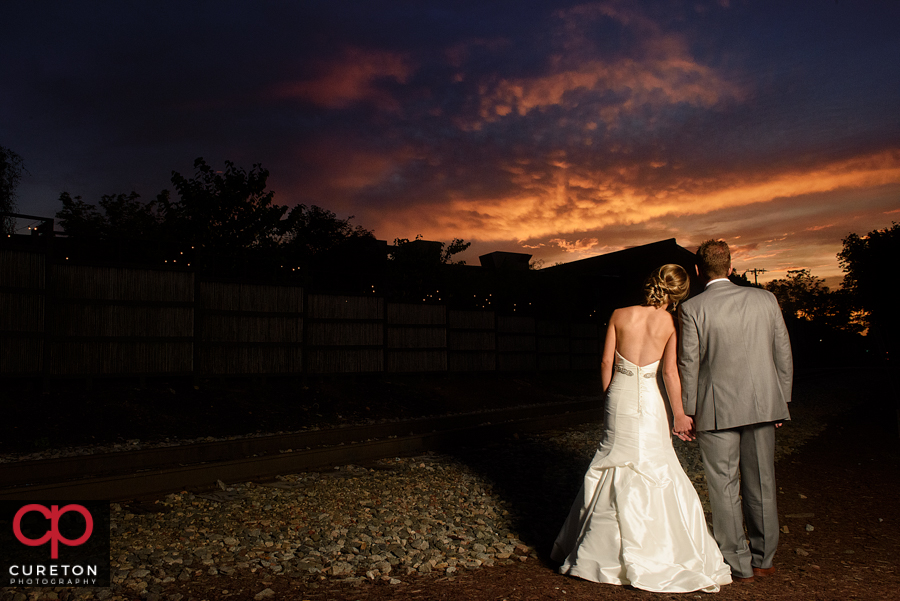 Epic sunset at an Old Cigar Warehouse wedding.