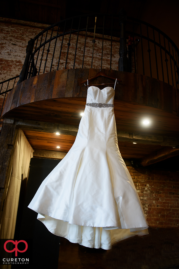 The bride's dress.