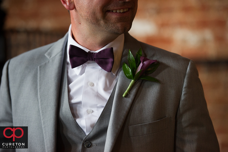 Close-up of groom's tie.