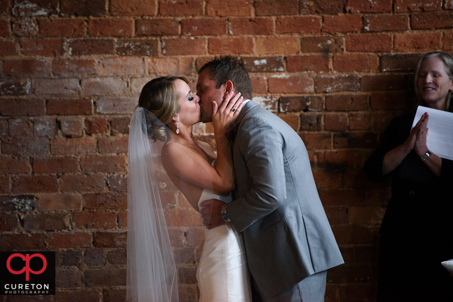 First Kiss as husband and wife.