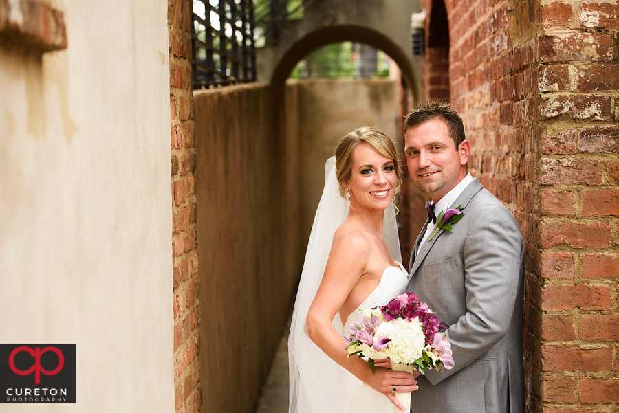 Bride and Groom outside the Old Cigar Warehouse.