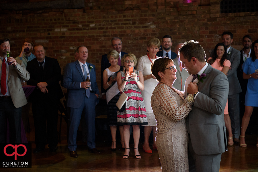 Groom and his mom sharing a dance.