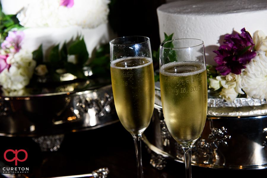 Champagne toast glasses.