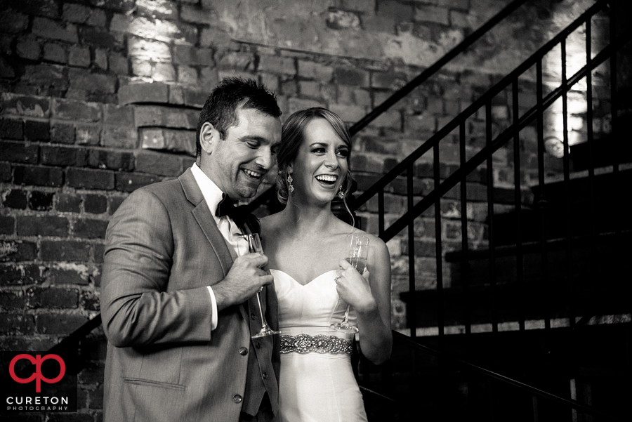 The best man giving the couple a toast.