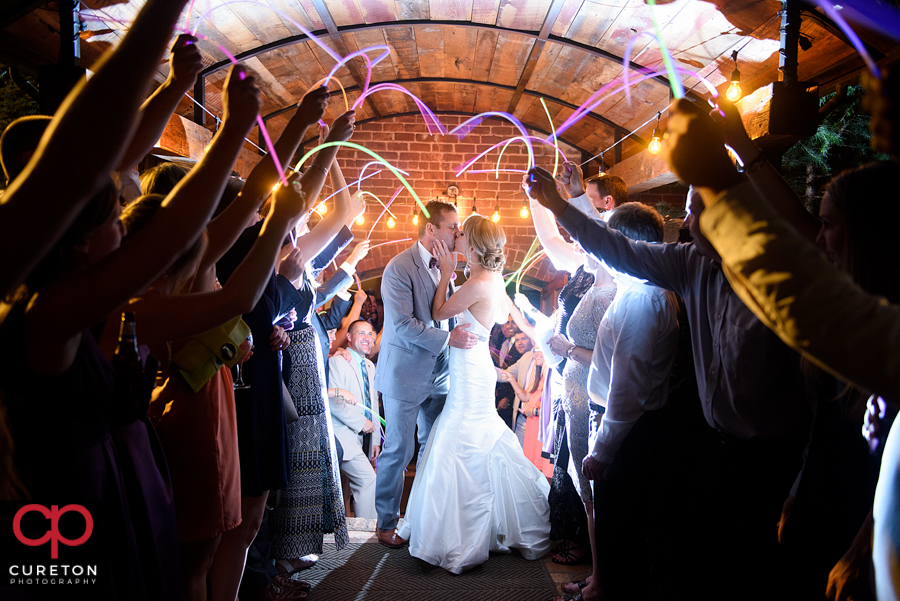 Epic glow stick wedding leave at The Old Cigar Warehouse.