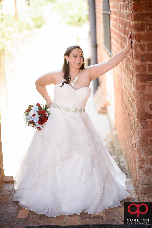 Smiling bride .