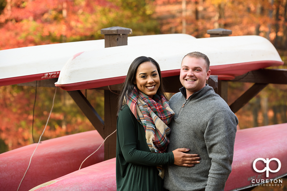 Future bride and groom during their state park engagement session.