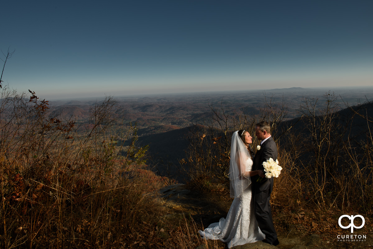 Bride and Groom at their Pretty Place elopement wedding.