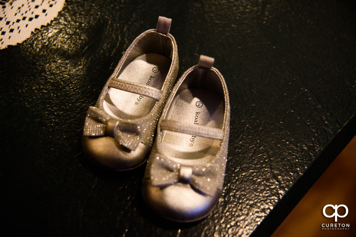 Baby flower girl's shoes.