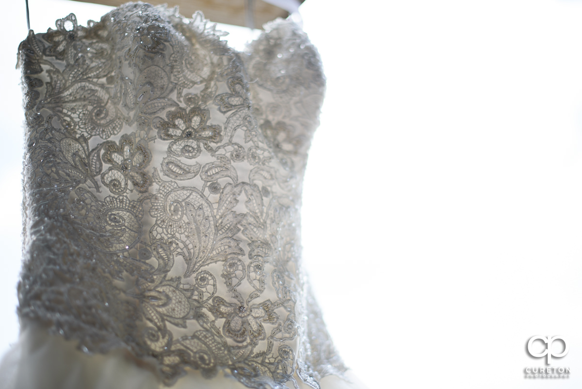 Bride's dress detail.