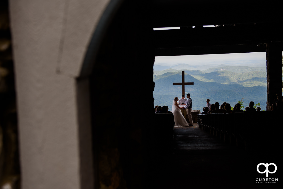 Bride and Groom getting married at Pretty Place.