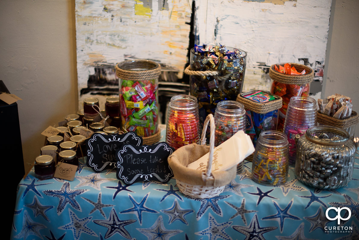 Wedding sweets display.