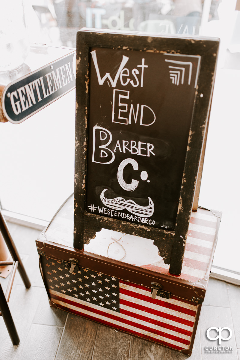 West End Barber Shop sign.