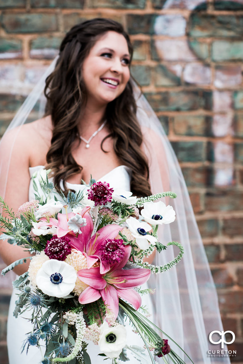 Bride's bouquet designed by Dahlia a Florist in Greenville,SC.