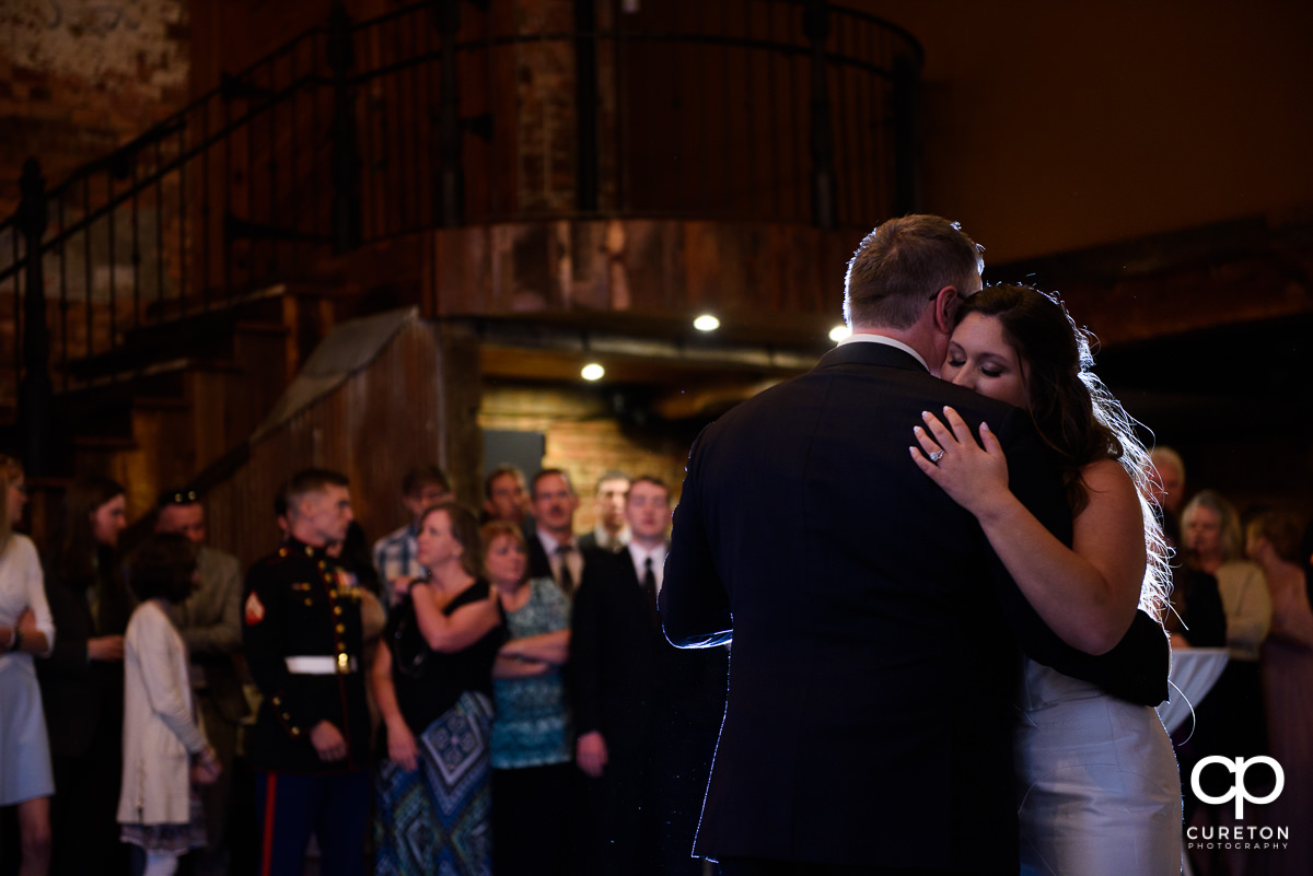 Father of the bride dancing with his daughter.