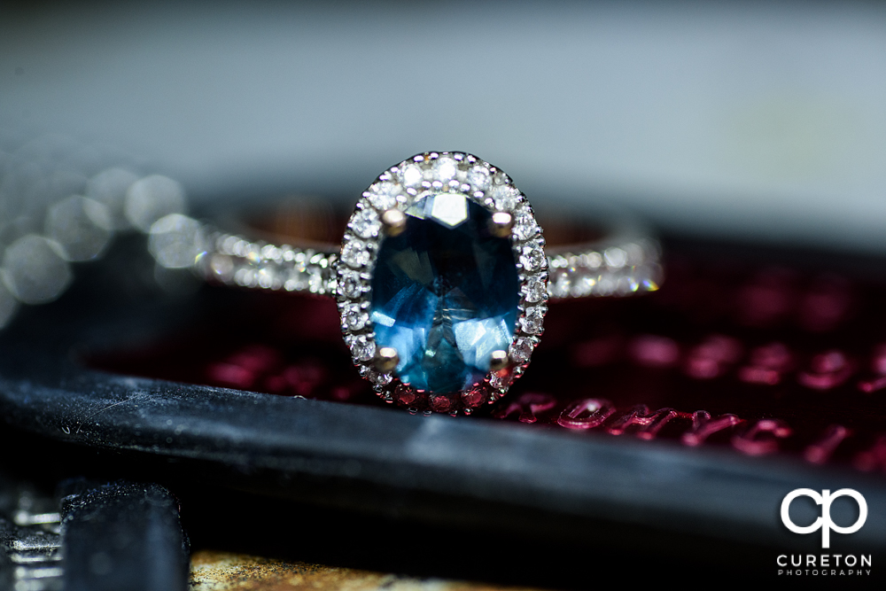 Engagement ring closeup.