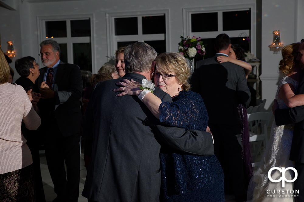 Guests dancing in the pavilion at the reception.