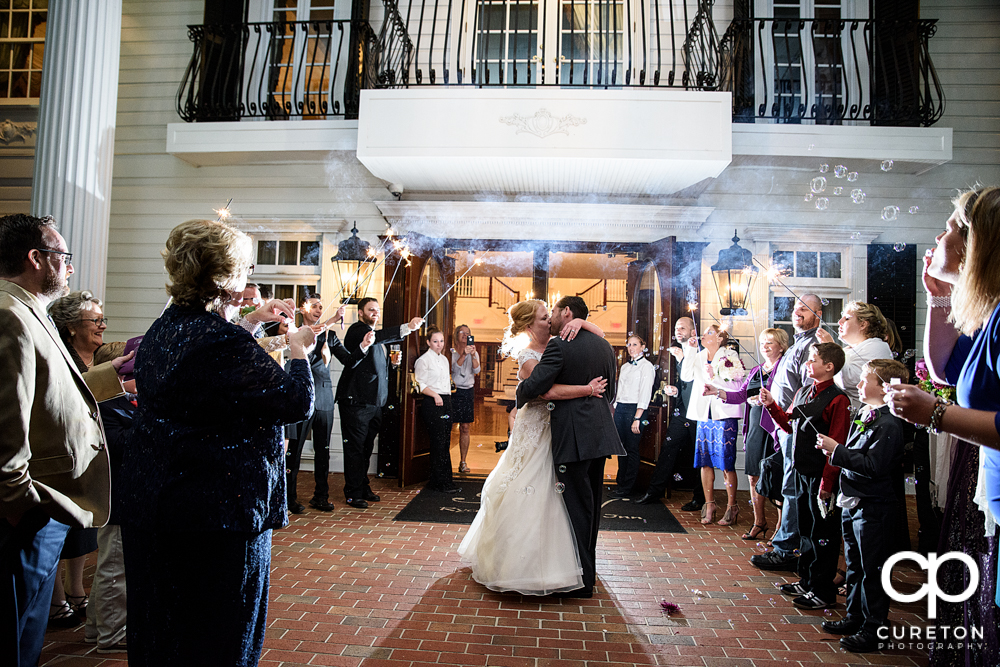 The bride and groom's sparkler leave at the Ryan Nicholas Inn.