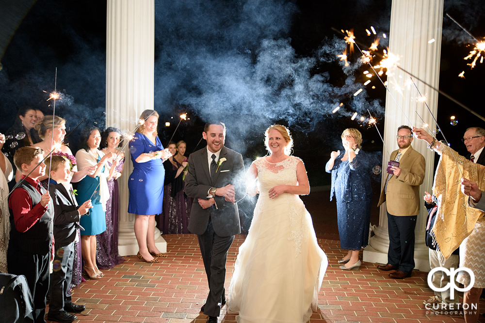 The bride and groom's sparkler leave at the Ryan Nicholas Inn.