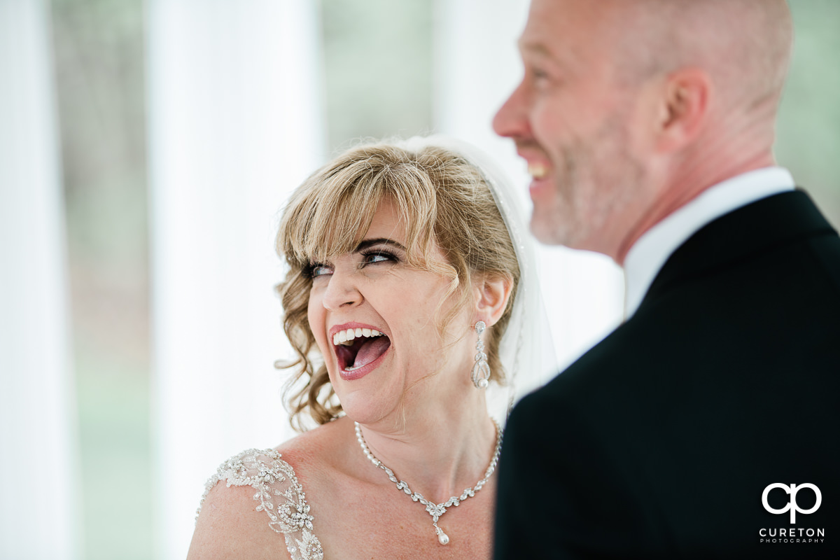 Laughing bride.