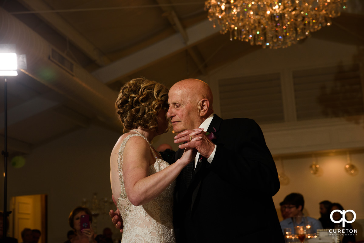 Bride dancing with her father during the Ryan Nicholas Inn wedding reception.