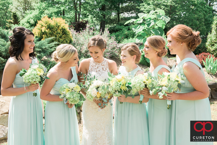 Bridemaids having fun before the wedding at Song Hill Reserve.