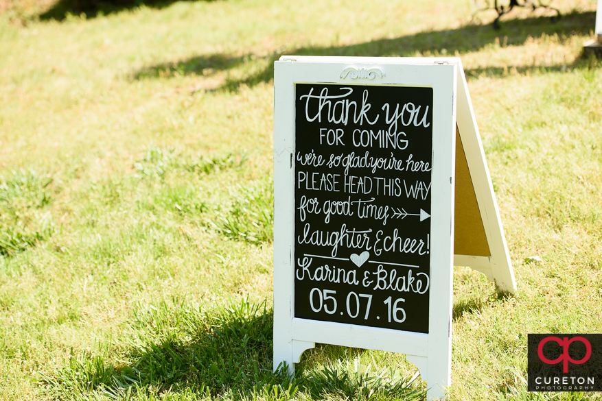 Creative wedding sign.