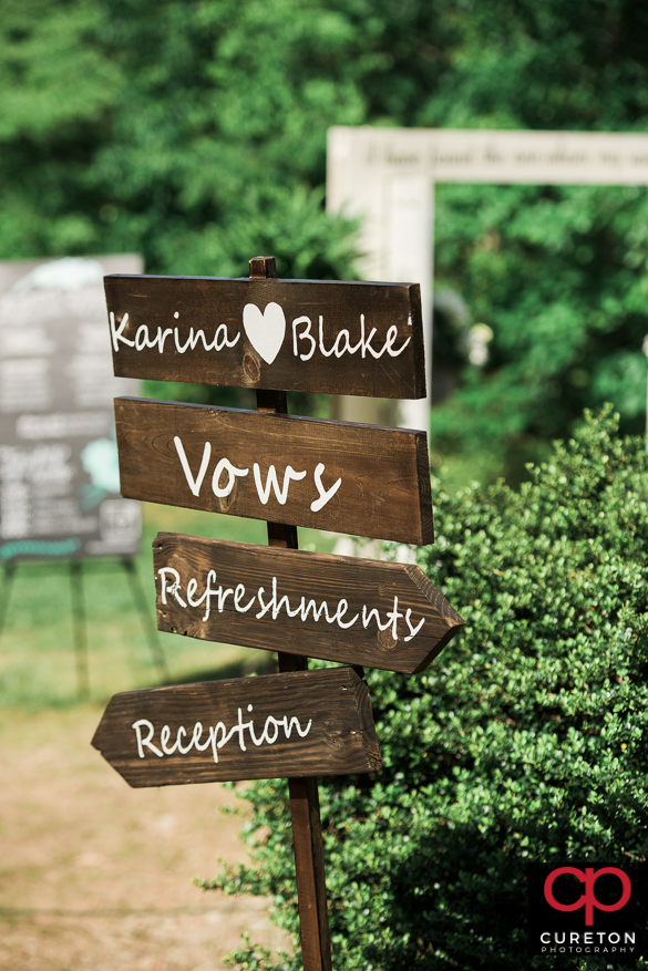 Creative wedding sign.