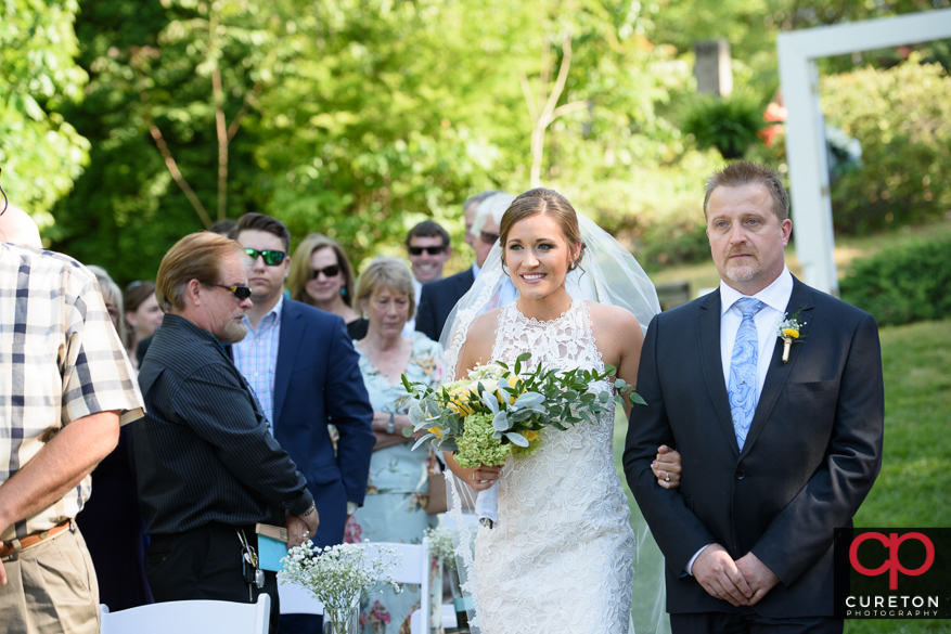 Bride walking down the aisle.