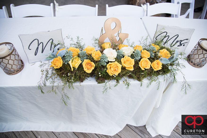 Beautiful flowers at the reception.