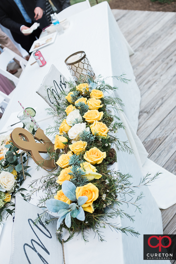 Beautiful flowers at the reception.