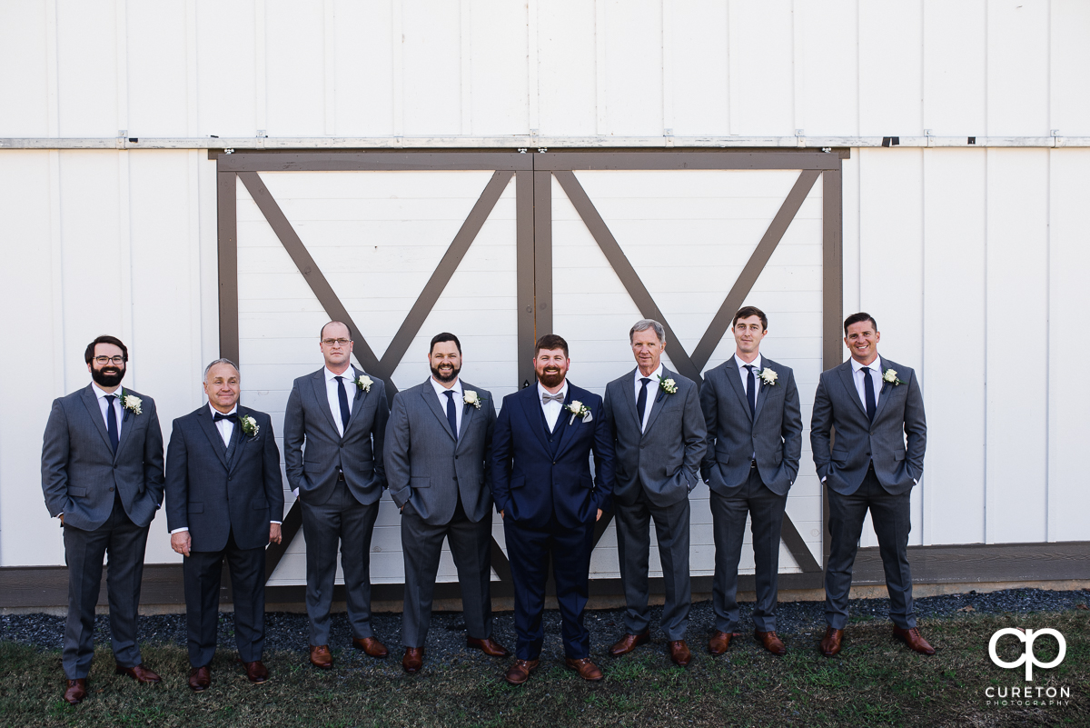 Groom and the groomsmen at the South Wind Ranch.