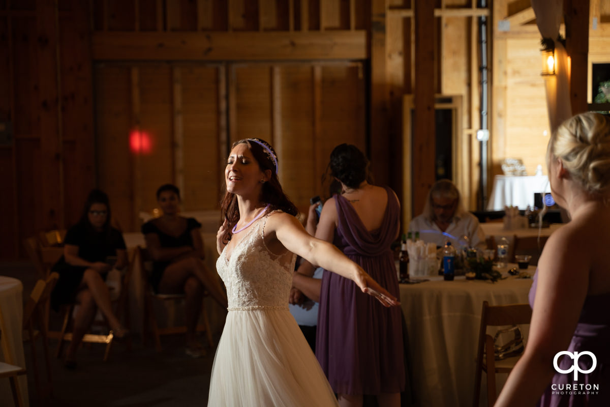 Bride dancing.