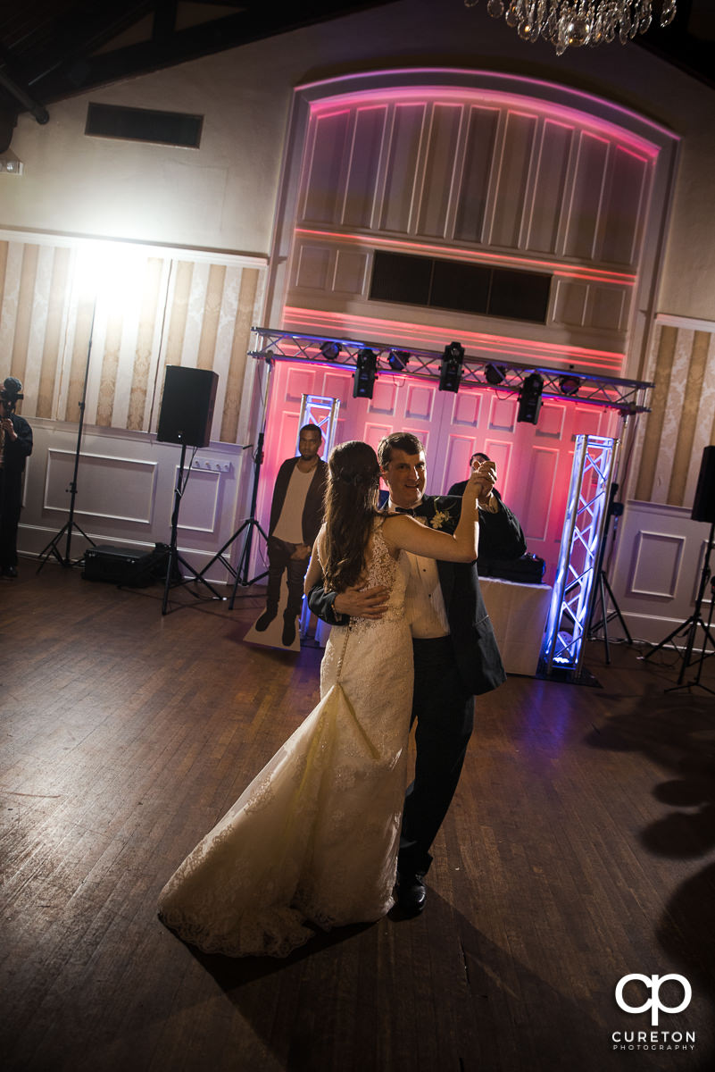 Bride dancing with his daughter at the wedding reception at Spartanburg Country Club.