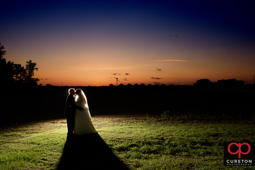 Married couple after their Sumter , SC wedding.