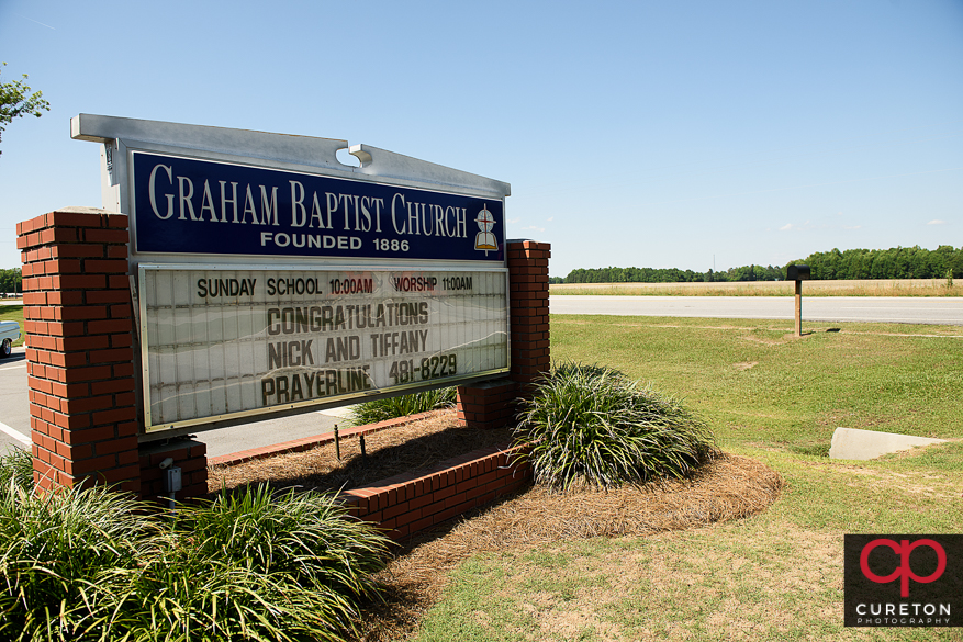 Church on wedding day.