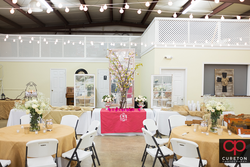 The church fellowship hall decorated for a reception in Sumter,SC.
