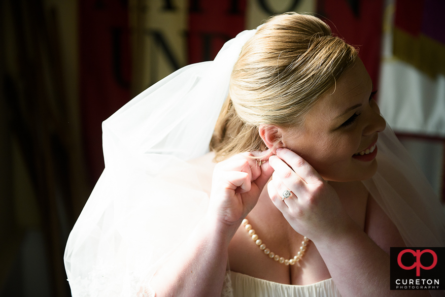 Bride getting ready.