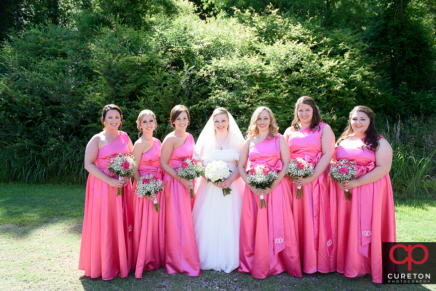 Bride and bridesmaids before the Sumter,SC wedding.