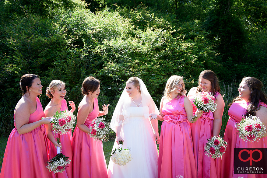 Bride and bridesmaids before the Sumter,SC wedding.