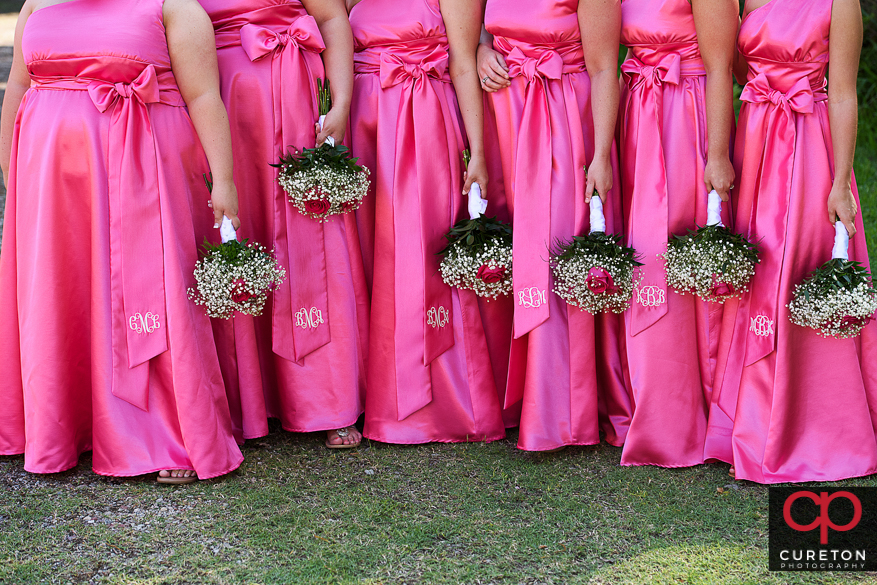 Bride and bridesmaids before the Sumter,SC wedding.