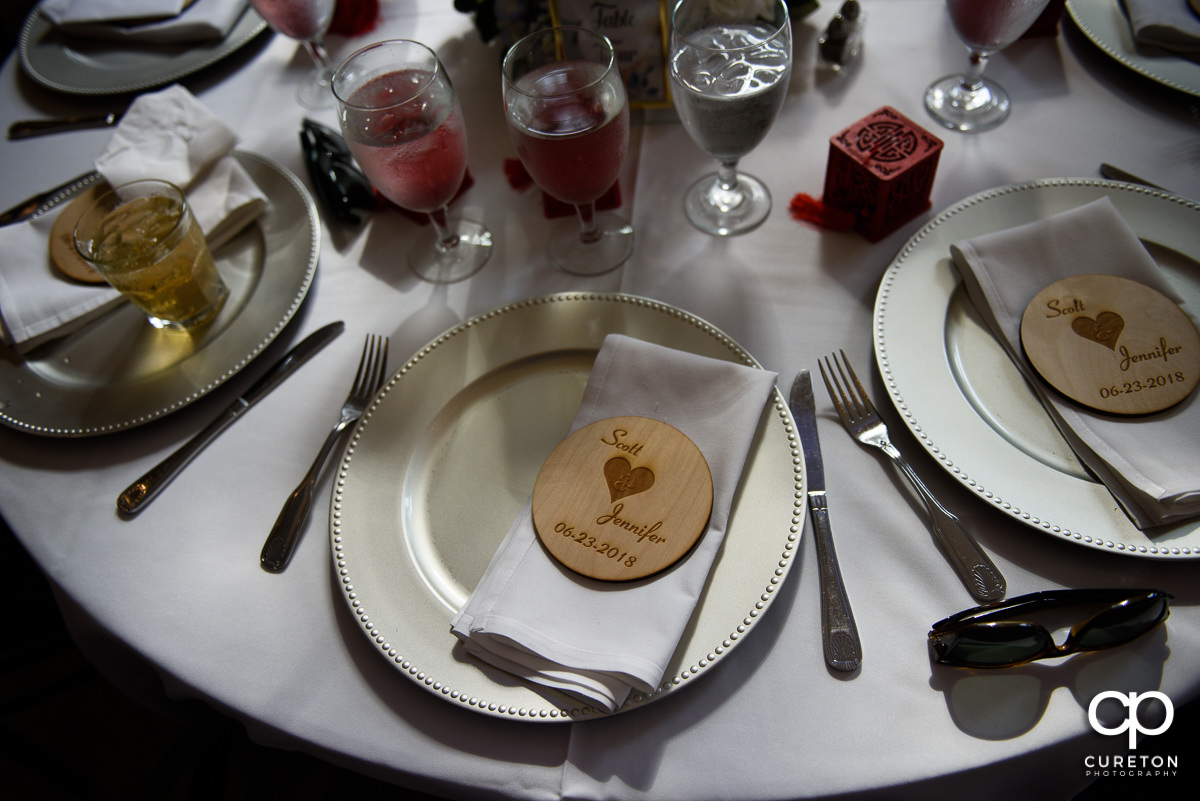 Place settings at the reception.
