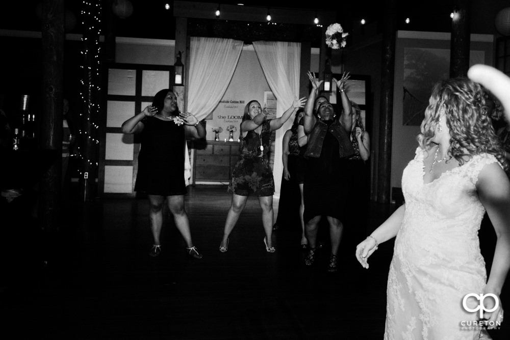 Tossing of the bouquet.