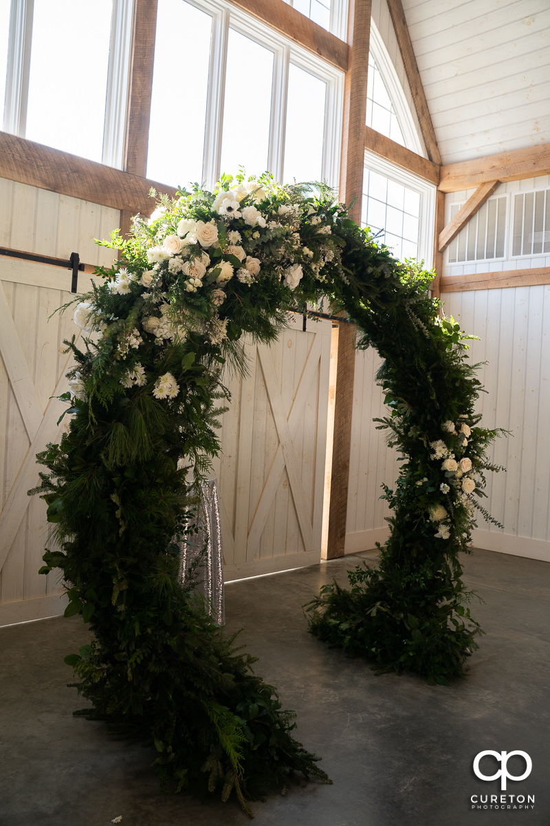 Floral arch for a wedding.