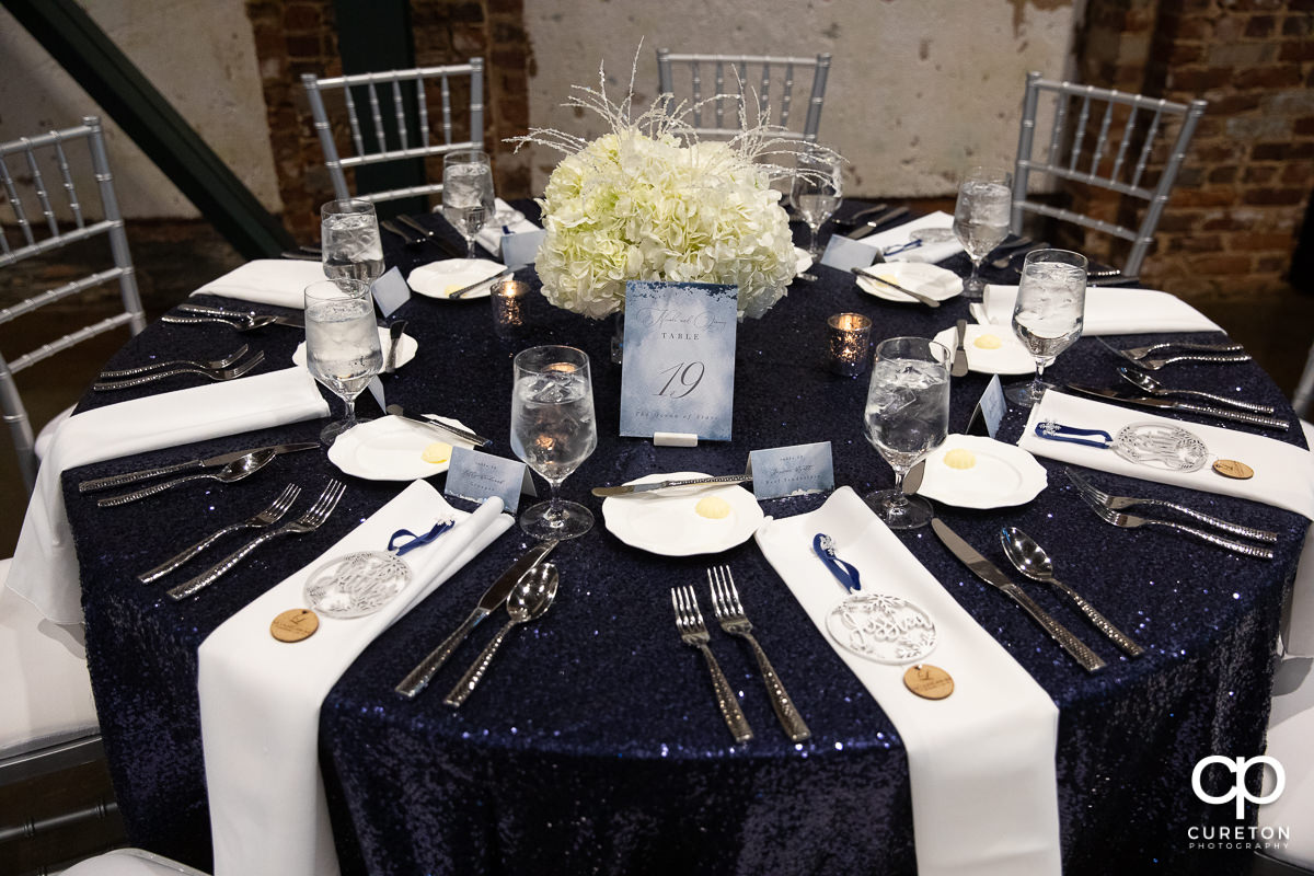Table at wedding reception.