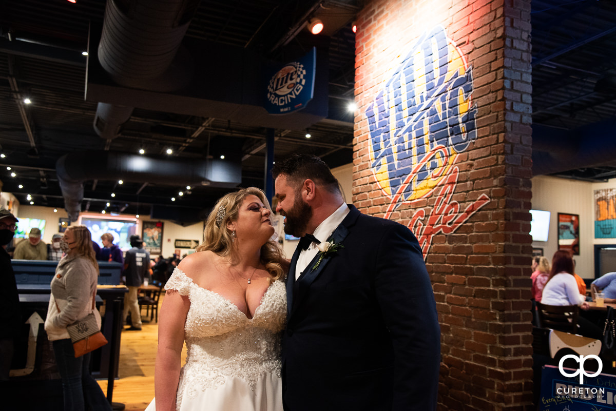 Bride and groom at Wild Wings.