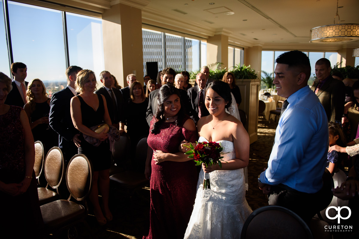 Bride walking down the aisle.