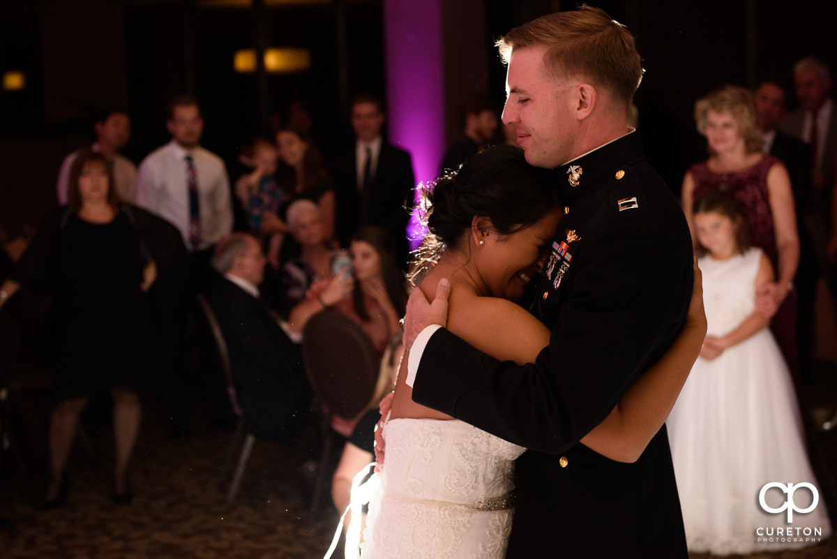 Bride crying during the first dance.