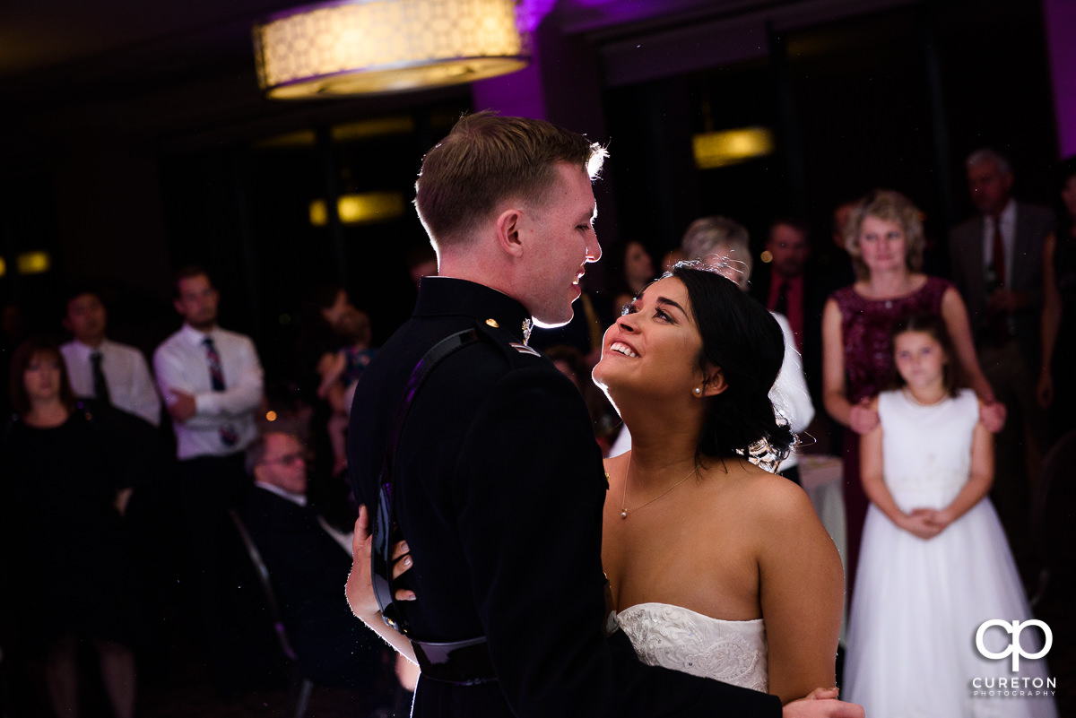 Bride and groom first dance.